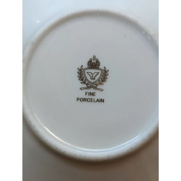 Yau Shing Gold Black Pink Rose Porcelain Demitasse Cup & Saucer 12 Piece Set - Picture 4 of 4